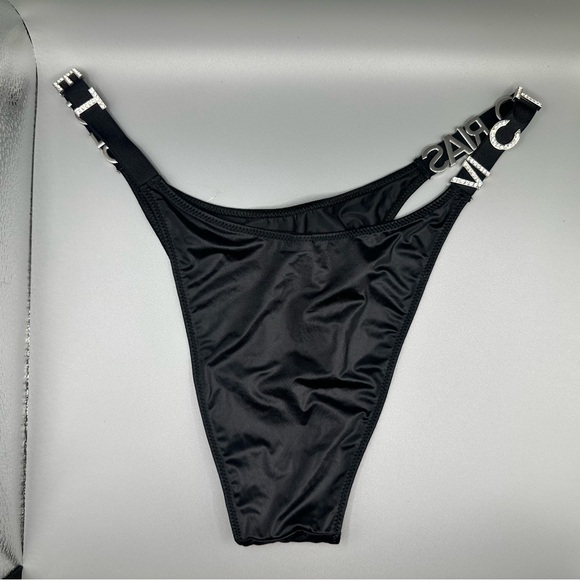Victoria's Secret Black Bling Hardware Brazilian Very Sexy Panties RARE 2019 - Picture 2 of 2